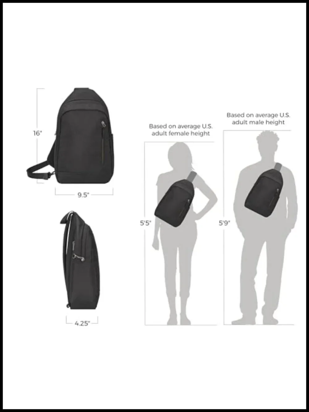 Anti-Theft Urban Sling Bag with RFID Blocking for iPad